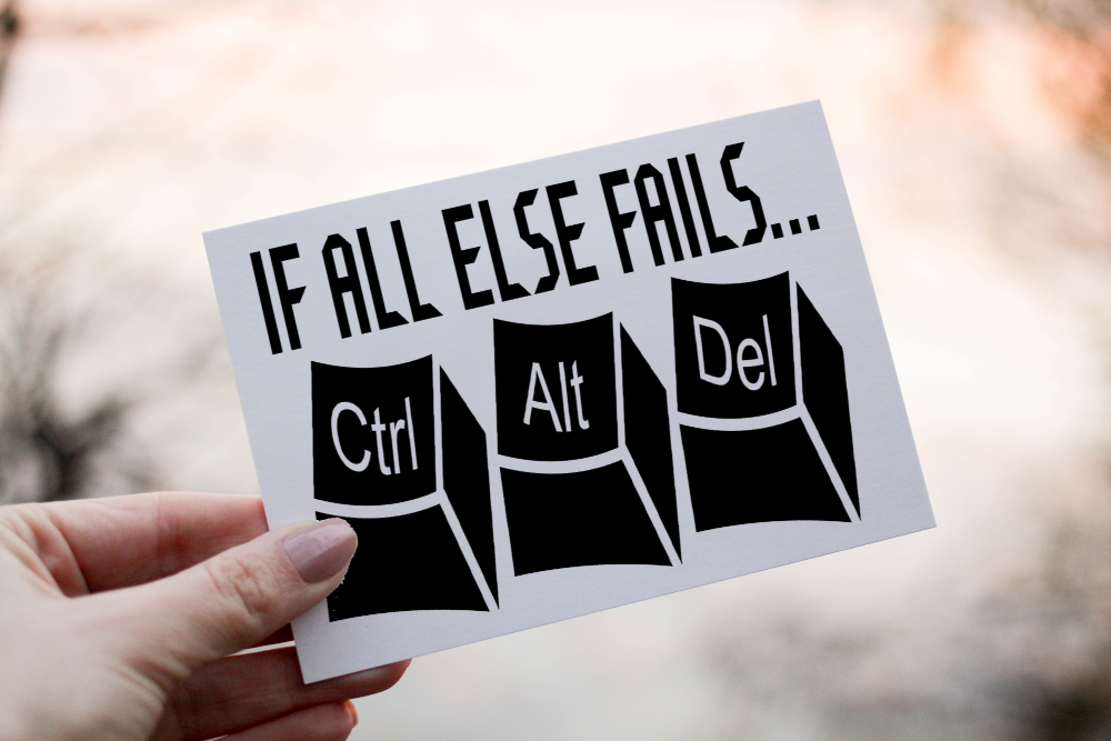 CTRL ALT DEL Funny Birthday Card, Card for Friend, Greeting Card